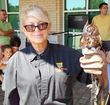 My favorite part of the afternoon was the "Birds of Prey" demonstration. They walked around and let us get quite close to the owls