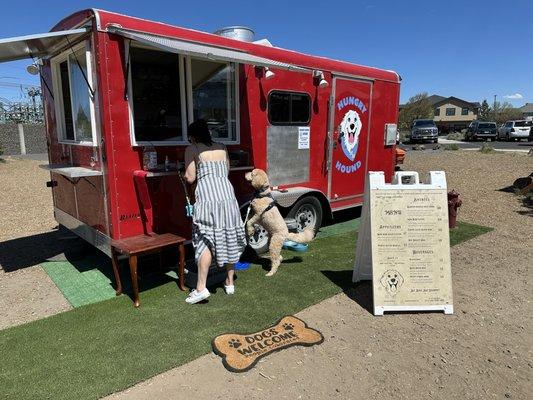 My grand dog was so excited to visit the Hungry Hound!