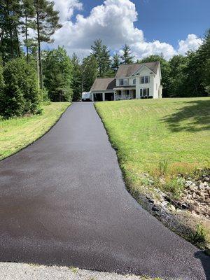 Freshly Seal coated driveway