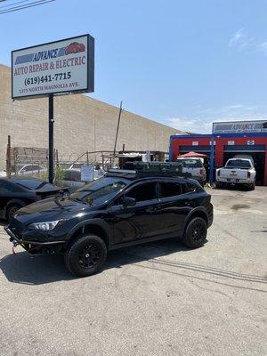 Installed a set of coilovers and replaced the front lower control arms on this Subaru Crosstrek.