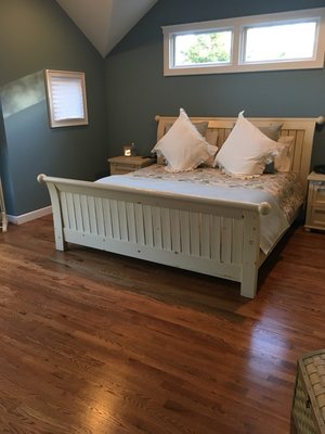 Installed, sanded and refinished, Northport bedroom