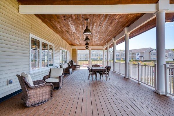 Deck overlooking the Perkiomen Creek at Providence Place Senior Living at the Collegeville Inn.