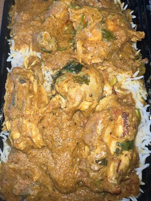 Chicken krahi over Rice