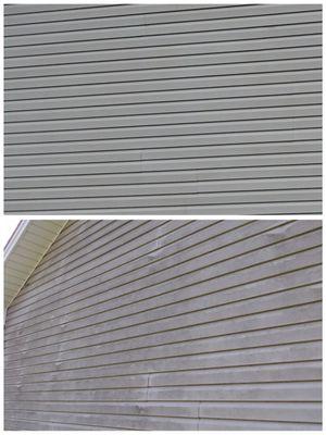 Softwash on vinyl siding. Low pressure cleaning method