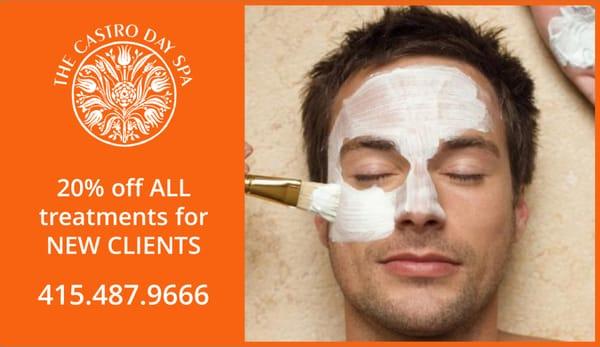 20% off ALL treatments for New Clients - mention this ad