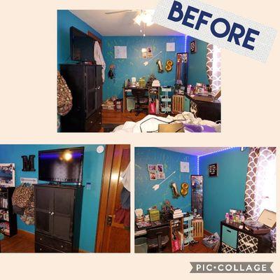 Before photos, teenage room refresh