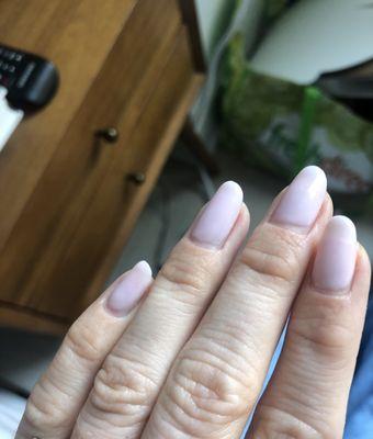 Fresh Gel manicure that already looks like it's grown out at least a week. Very disappointed.