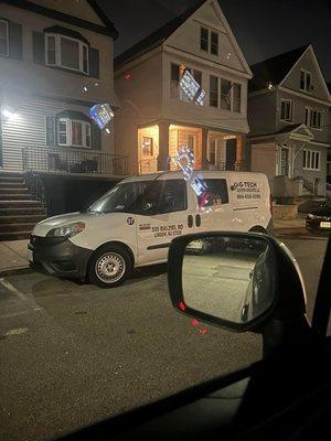 Blocking a driveway in Bayonne while not performing service. Just plain rude and unprofessional