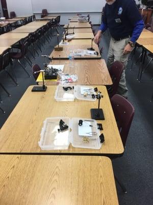 Plano High School fly tying class being setup with the Dallas FlyFishers.