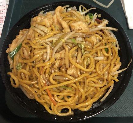 Chicken Lo Mein with Pork Fried Rice