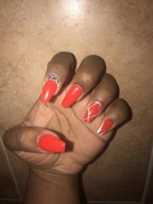 Nail tech chose color and design