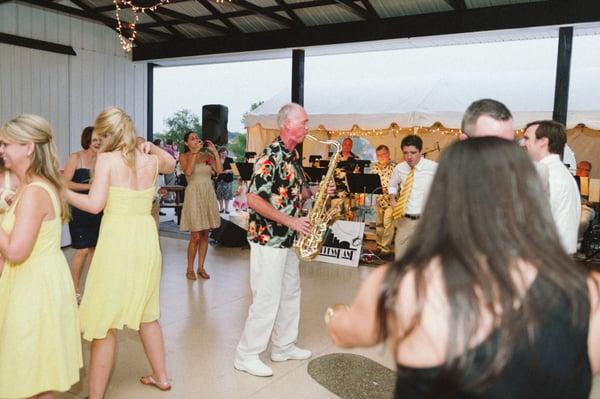 Dancing between the two barns