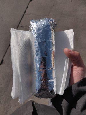 Size of the lunch burrito, respectable