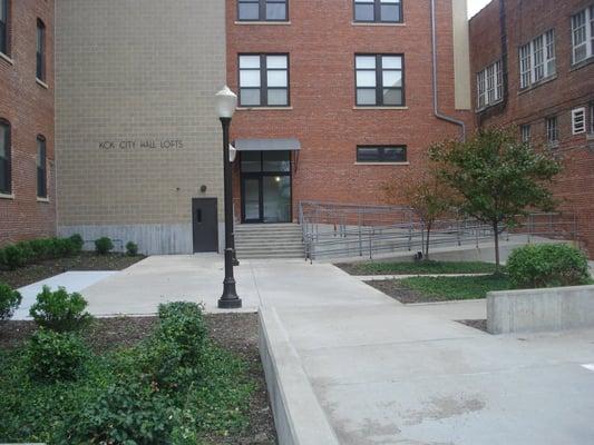 Courtyard entrance to the lofts.