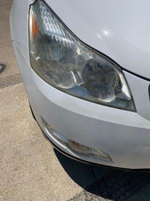 Buffed headlights right side