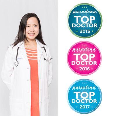 Dr. Rungsima has been recognized as 'Top Doctors' in Pasadena Magazine from 2015-2017 in Pediatrics.