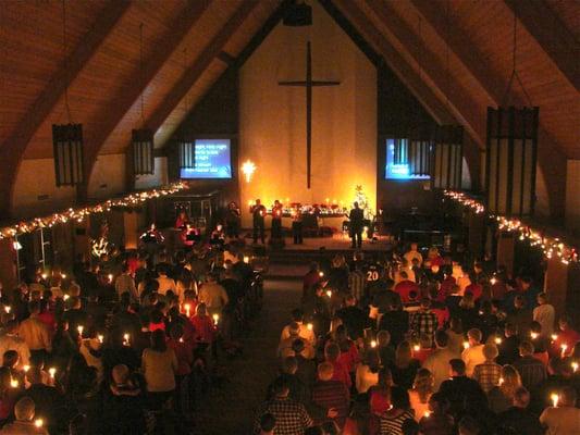 A past Christmas Eve Candlelight Worship Service.