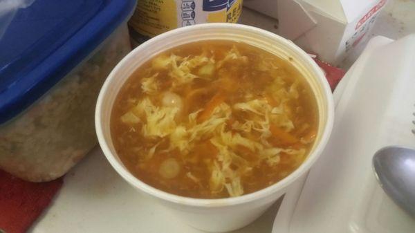 Hot and sour soup. Adequate but unremarkable. Not even all that sour.