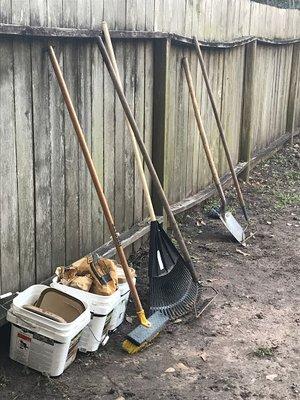 Tools left around my yard after the job was "finished"