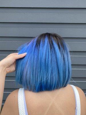 Sleek cut with beautiful blue tones.