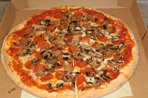 We ordered the Pepperoni & Mushroom from North End Pizzeria