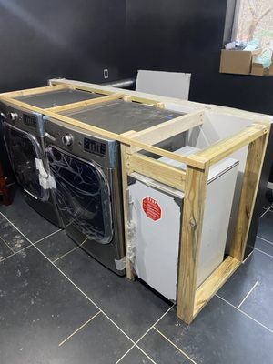 Custom enclosure framing for washer & dryer !