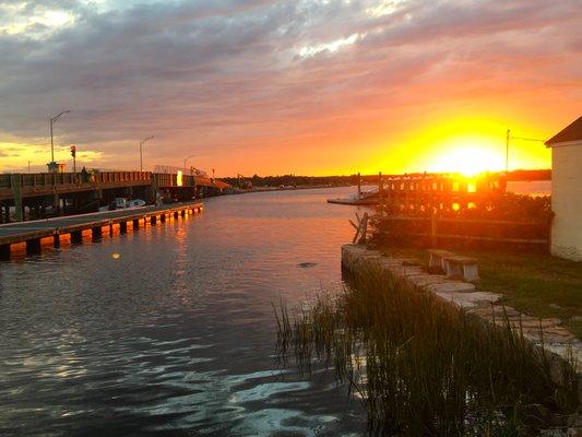 Dramatic Sunset from Outdoor Terrace at Black Bass Grille