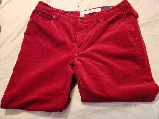 Red corduroy pants