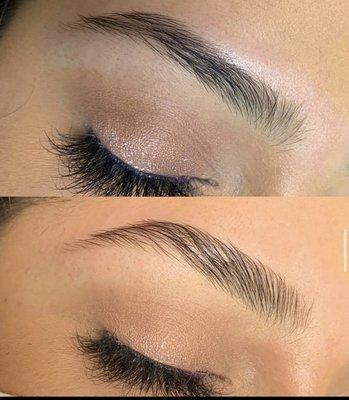 Brow lamination and wax