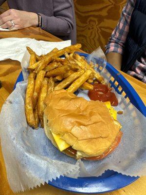 Burger and fries