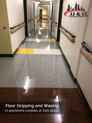 Floor Stripping and Waxing in apartment complex in Turk Street