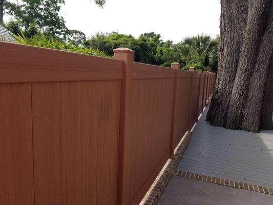 Certagrain Wood Textured Vinyl Fence!