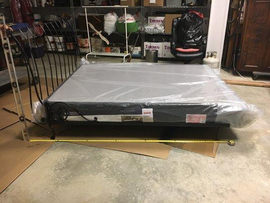 Queen size Paris Sleigh bed, frame 71x60 for an 80 inch queen mattress, Co states that’s the way come. This Co makes beds?? Unreal!