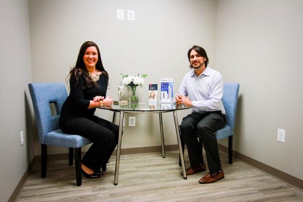 Cosmetic dentist Dr. Mark Simeone with Practice Manager Christina Kennedy Lawler