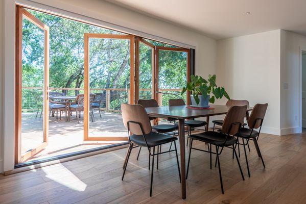 Adding scissor doors to this Sonoma home created the perfect indoor-outdoor living scenario.