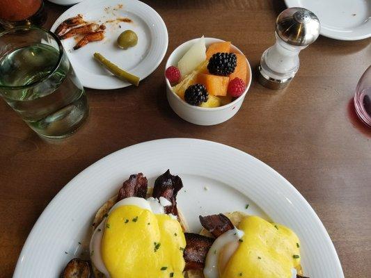 Calif Eggs Benedict,  with Freshest fruit