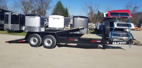 B&A Trailer
8 Ton Tilt
20' Long, 16' Tilt, 4' Stationary
17.5" Tires and Wheels
True 8K Axles