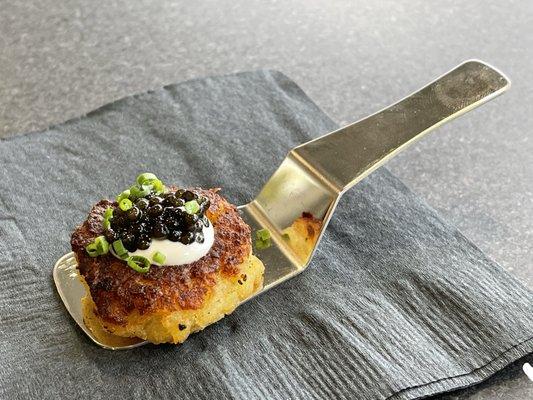 potato pancake with caviar