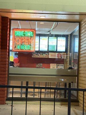 Open 24 Hours via drive thru!