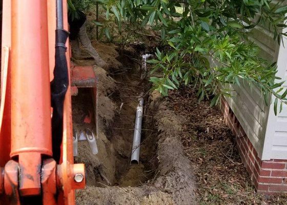 Digging new sewer line