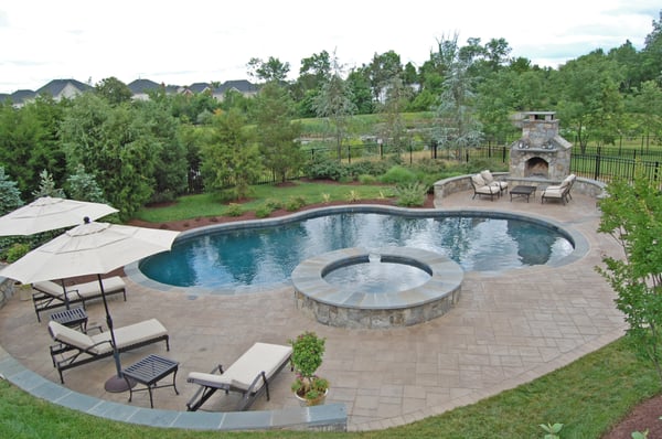 "Something For Everyone" - Pool, Hot Tub, Fireplace, Sitting Walls, Patio, Fencing, and Landscaping in Leesburg, VA