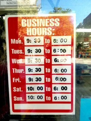 Store hours