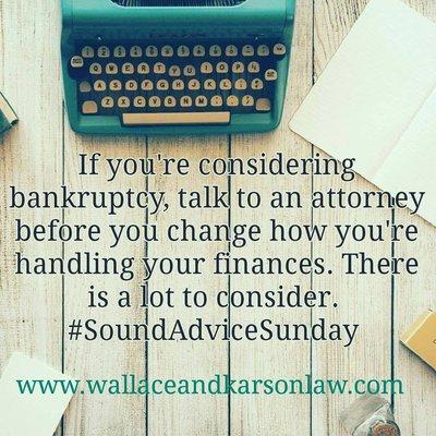 How you spend money in the months and years leading up to bankruptcy can make a difference. If you're considering filing, call.