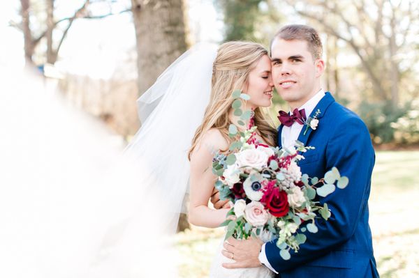 Bride and groom portraits from a recent wedding at the Greencroft Club in Charlottesville. (photo by April B Photography)