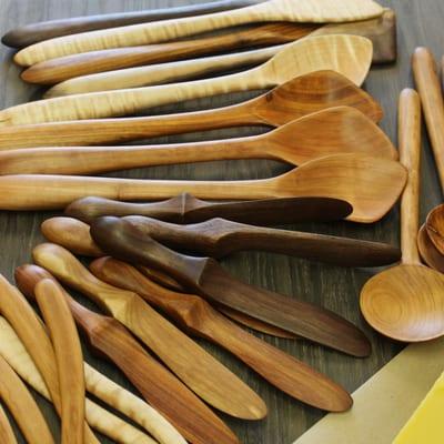 Hand carved spoons and knives