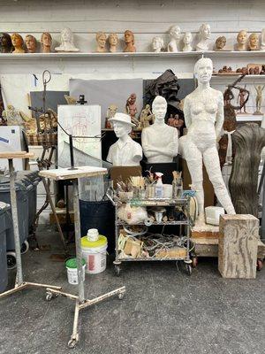 Behind the scenes in the artist's studio