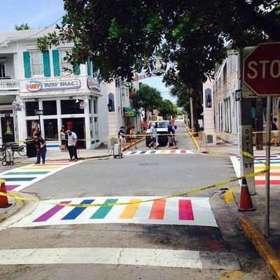 Pride walkways on Duval St Key West.