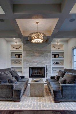 Balanced design, rich texture and modern neutrals make this Winter Park living room shine.