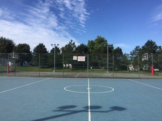 Basketball and field hockey courts