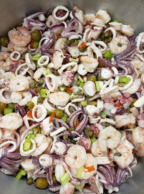 FRESH SEAFOOD SALAD.SQUID,OCTOPUS,SHRIMPS